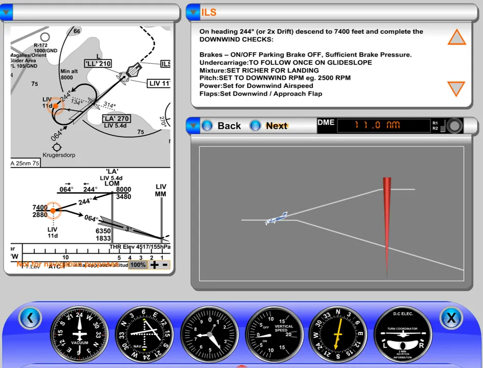 Standard holding pattern teardrop entry with animated flight path — Instrument Rating Flight Manual training software