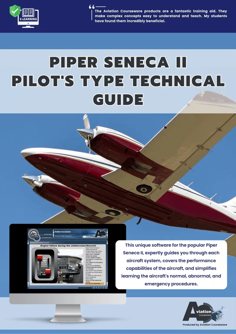 Piper Seneca II Pilot's Type Technical Guide — Aviation Courseware interactive pilot training software